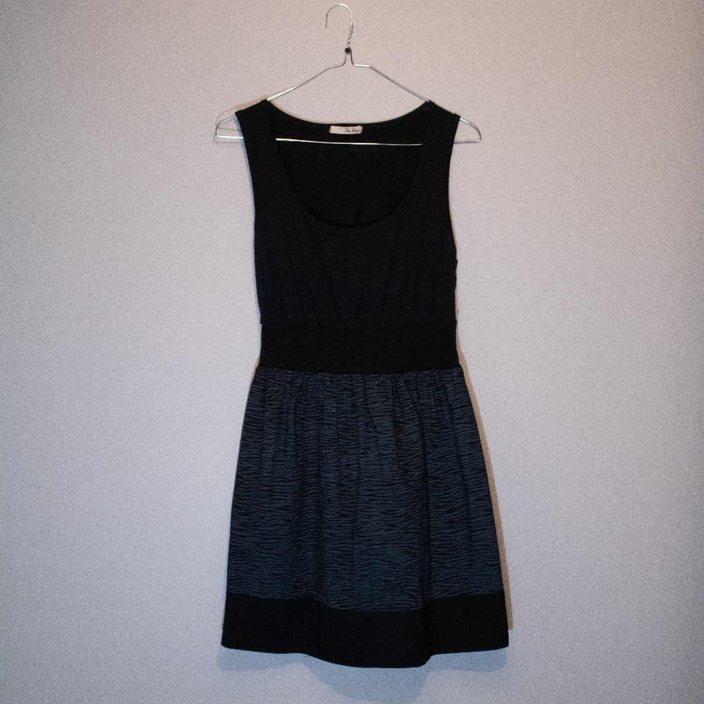 BeBop Black and Navy Zebra Print Sleeveless Dress